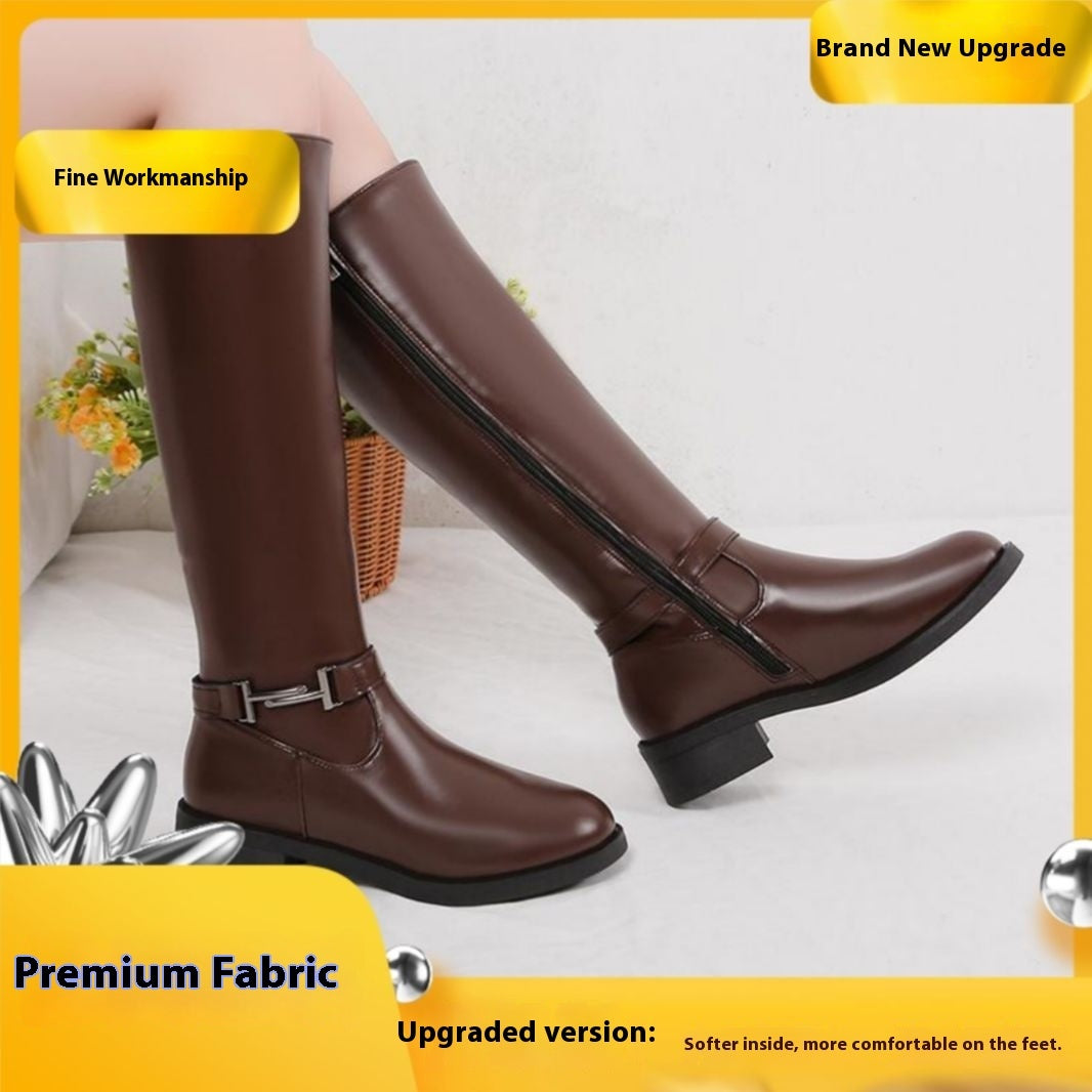 Isabel |  Winter Chunky Heel Round Head Knight Over The Knee Boots