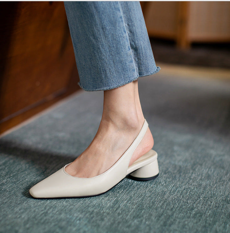 Michelle | Women's Chunky Heel Pointed Toe Shallow Sandals