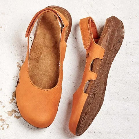 Bambi | Orthopedic Slingback Leather Flats – Casual Everyday Comfort