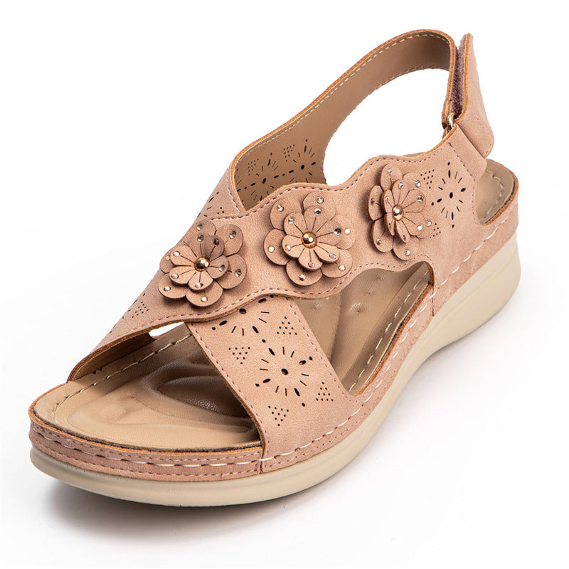 Quintessa | Floral Cutout Comfort Wedge Sandals
