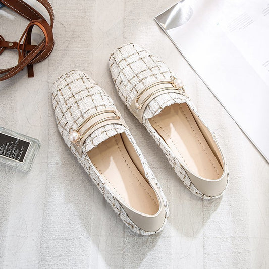 Qaailah | Tweed Slip-On Loafers