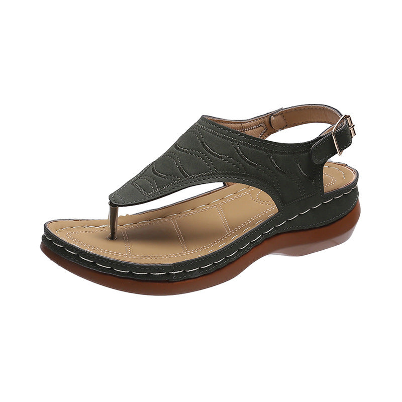 Samantha | Casual Sandals Women's Wedge Solid Color Flip Flop Sandals