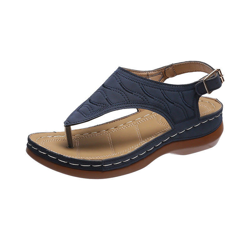 Samantha | Casual Sandals Women's Wedge Solid Color Flip Flop Sandals
