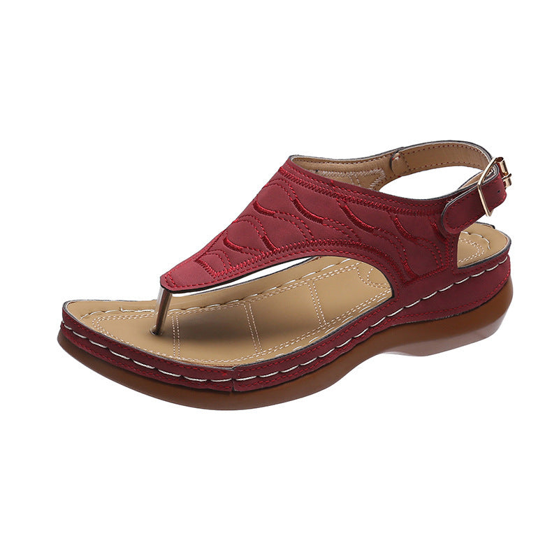 Samantha | Casual Sandals Women's Wedge Solid Color Flip Flop Sandals