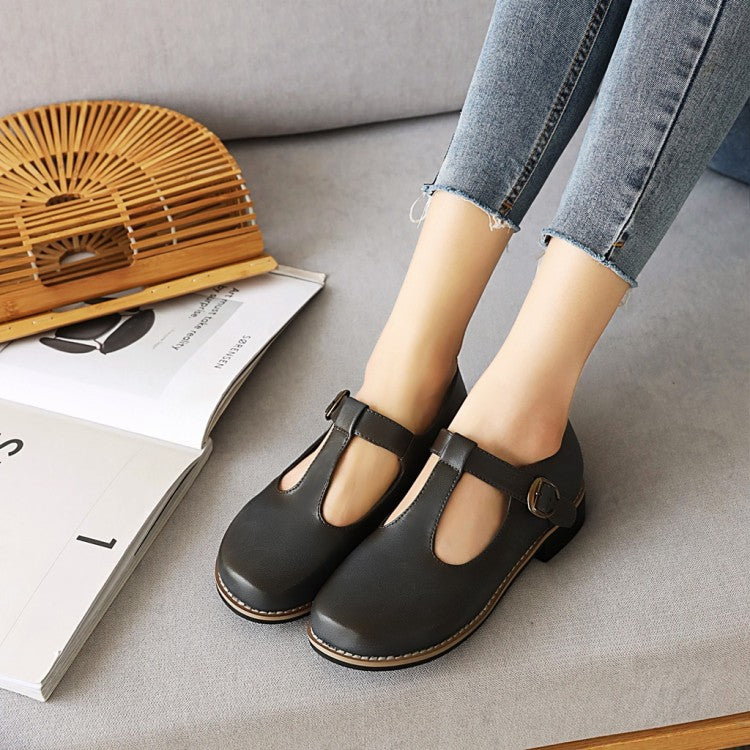 Winona | Soft T-Strap Comfort Flats with Round Toe Design