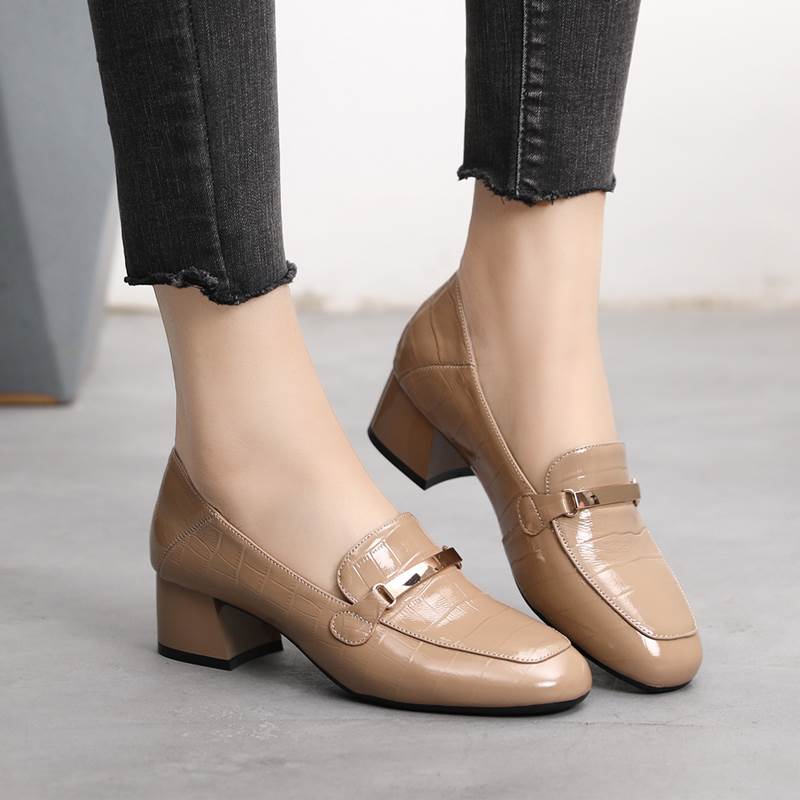 Orthopedic Balance Leather Loafers - Mid Heel Comfort