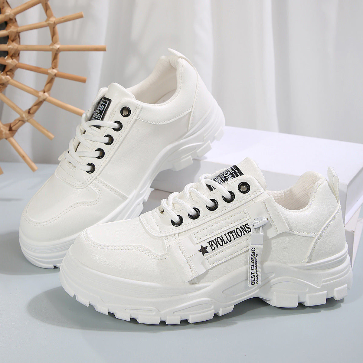 Sara | Lace-up Sneakers With Side-Zipper Design