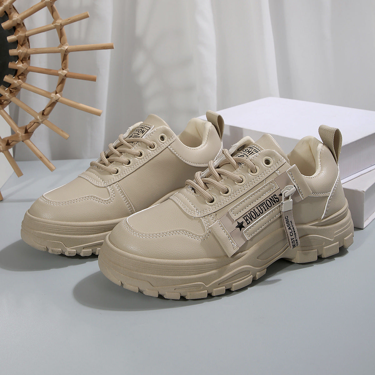 Sara | Lace-up Sneakers With Side-Zipper Design