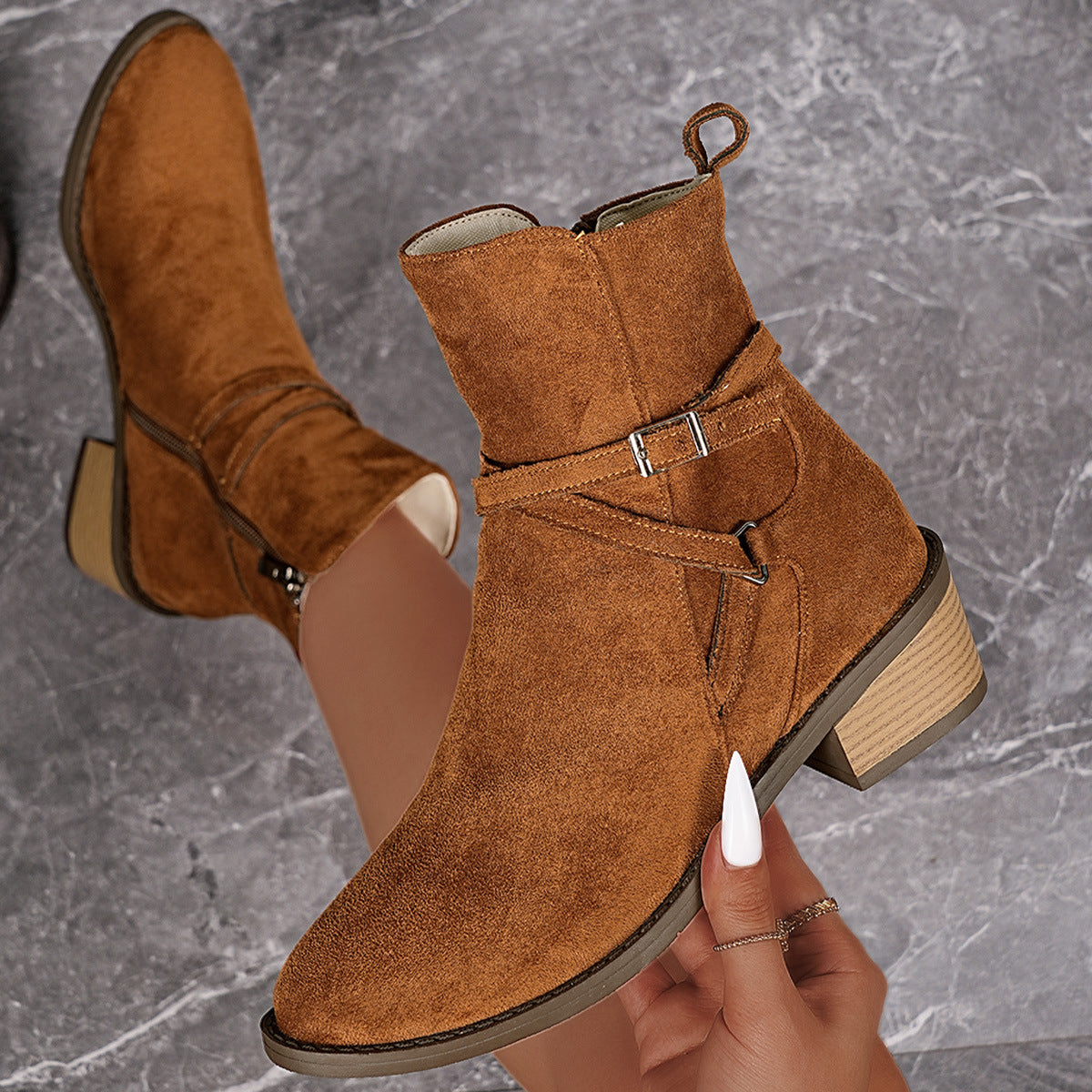 Orthopedic Balance Ankle Boots - Cross-Strap Mid-Heel Comfort
