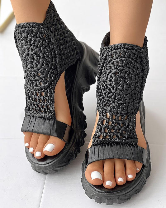 Charlie | Knitted Platform Sandals – Breathable Cutout Comfort
