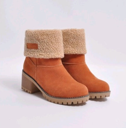 Bea | Mid-Tube Thick Heel Suede Snow Boots - Orthopedic Warm Comfort Style