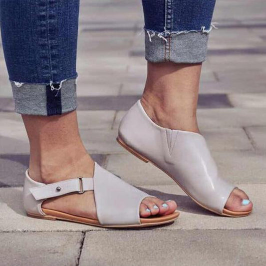 Reese | Women’s Orthopedic Open-Toe Leather Sandals with Adjustable Strap