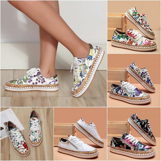 Camila | Floral Canvas Espadrille Sneakers – Lightweight Comfort