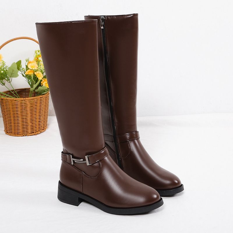 Isabel |  Winter Chunky Heel Round Head Knight Over The Knee Boots