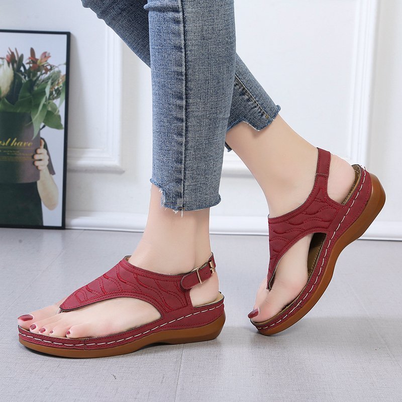 Samantha | Casual Sandals Women's Wedge Solid Color Flip Flop Sandals