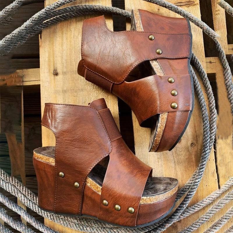 Orthopedic Balance Open-Toe Wedge Sandals - Unique Elegance