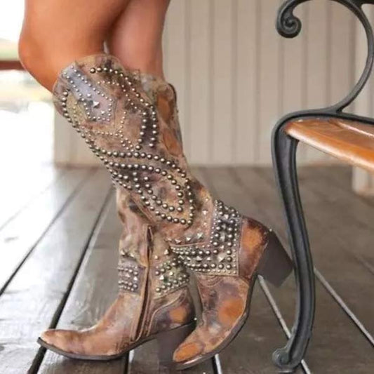 Bethany | Western Cowboy Boots – Embroidered High Shaft Comfort