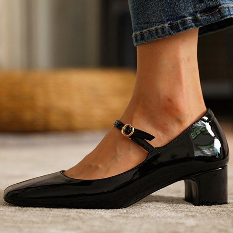Orthopedic Balance Mid-Heel Pumps - Square Toe Comfort