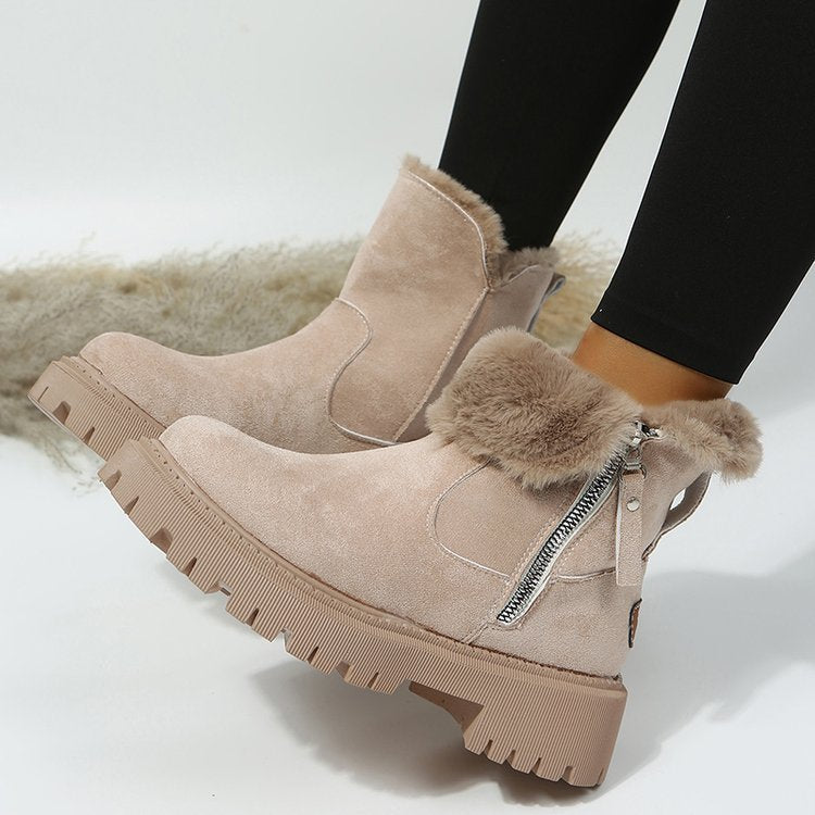 Martha | Faux-Fur Zip Orthopedic Winter Ankle Boots