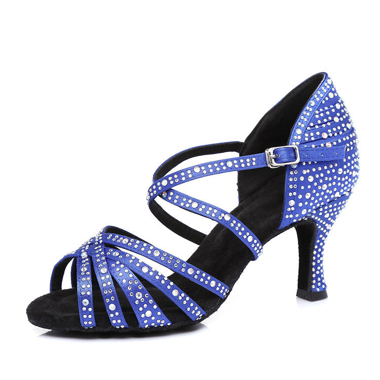 Orthopedic Balance Latin Dance Shoes With Rhinestones - Unique Elegance