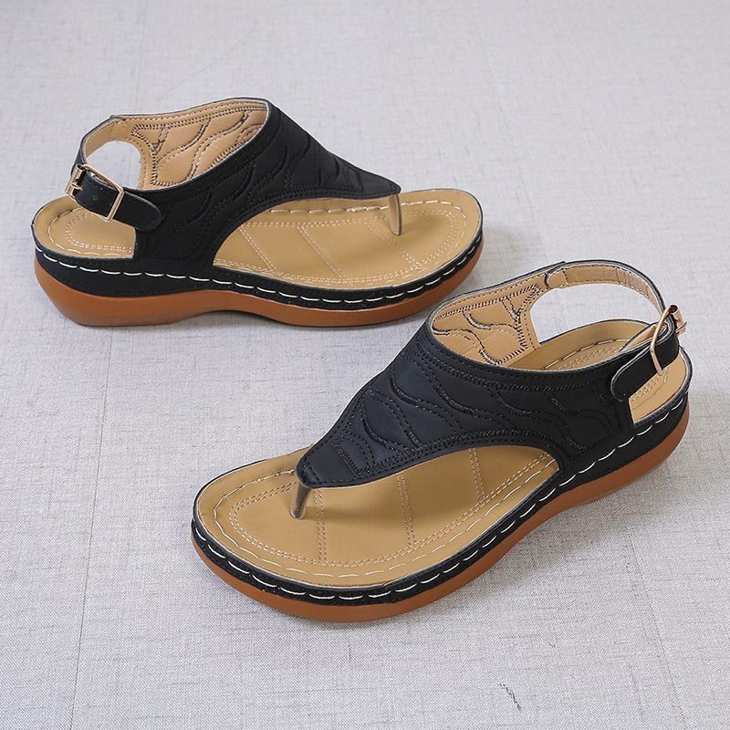 Samantha | Casual Sandals Women's Wedge Solid Color Flip Flop Sandals