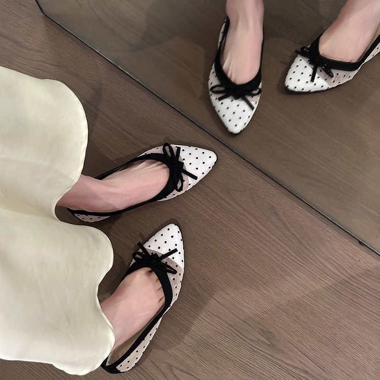 Orthopedic Balance | Sheer Polka Dot Pointed Toe Flats