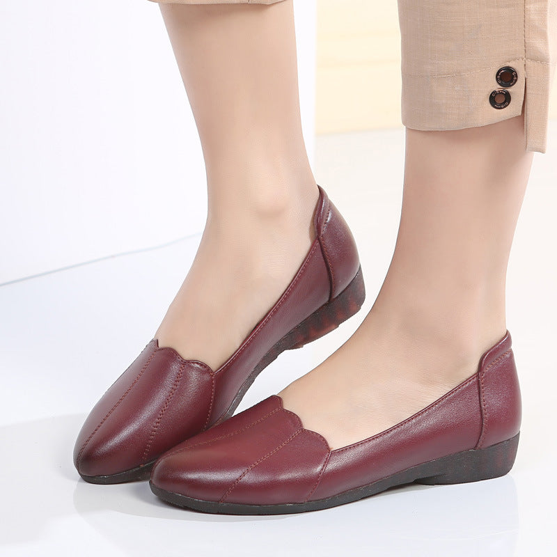 Orthopedic Balance Leather Flats - Soft Soled Comfort Shoes