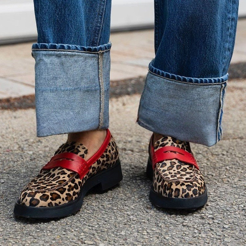 Orthopedic Balance Leopard Loafers - Low Heel Comfort
