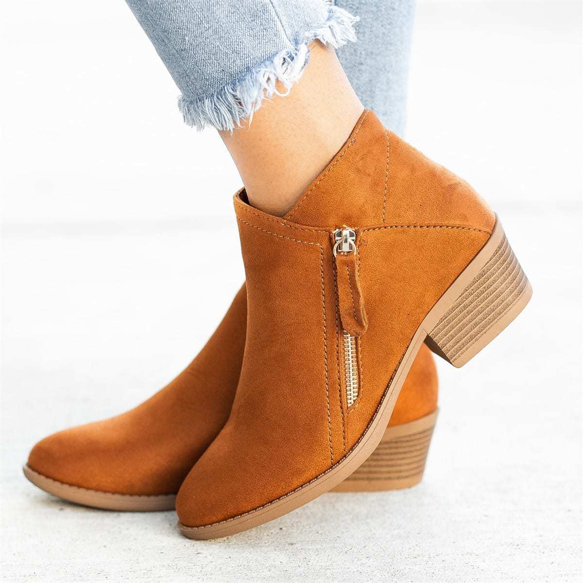 Merla | Everyday Suede Block-Heel Orthopedic Ankle Boots