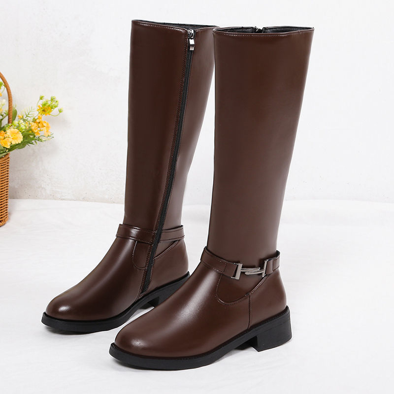 Isabel |  Winter Chunky Heel Round Head Knight Over The Knee Boots