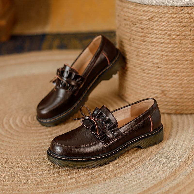 Orthopedic Balance Leather Loafers - Chunky Heel Comfort