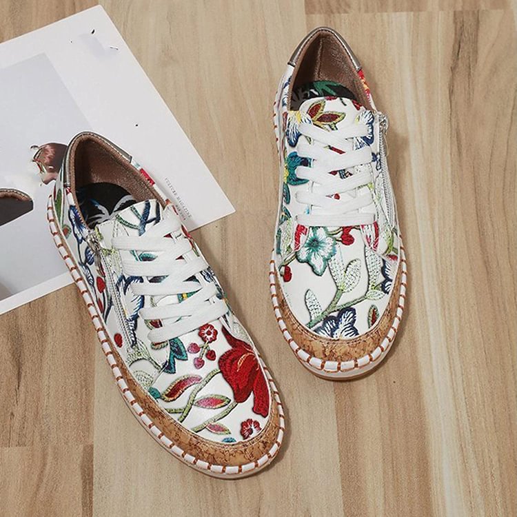 Camila | Floral Canvas Espadrille Sneakers – Lightweight Comfort