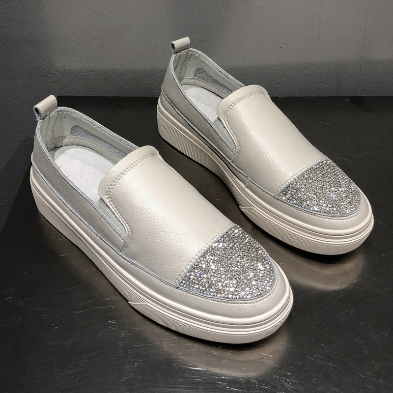 Orthopedic Balance | Platform Slip-On Loafers with Glitter Toe