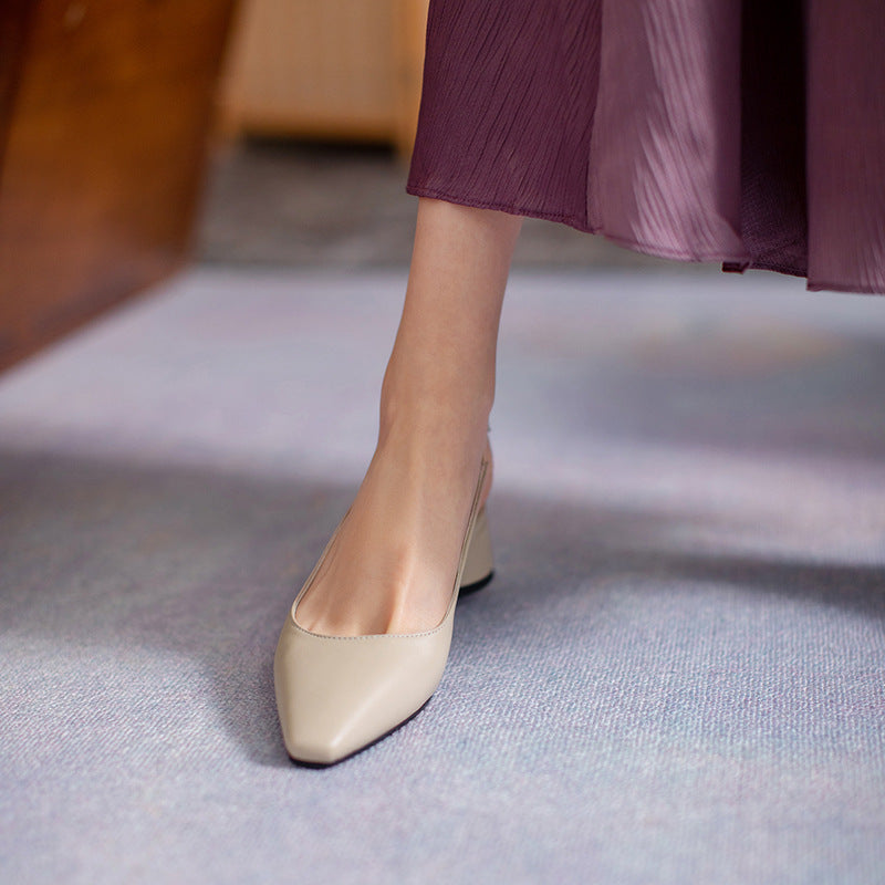 Michelle | Women's Chunky Heel Pointed Toe Shallow Sandals