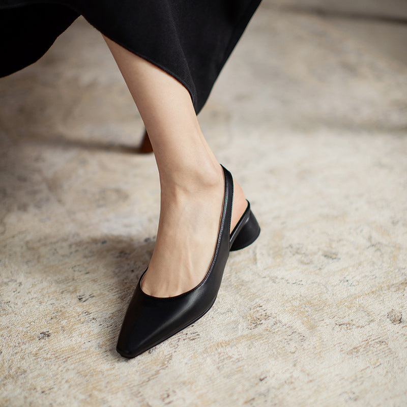 Michelle | Women's Chunky Heel Pointed Toe Shallow Sandals