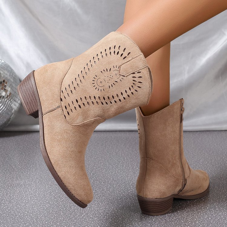 Orthopedic Balance Wedge Boots - Hollow-out & Side Zipper