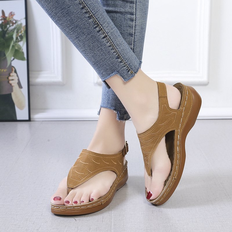 Samantha | Casual Sandals Women's Wedge Solid Color Flip Flop Sandals