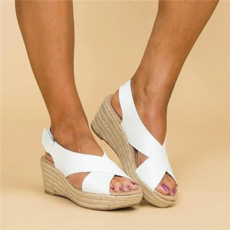 Loisa | Comfort Wedge Sandals with Criss-Cross Straps