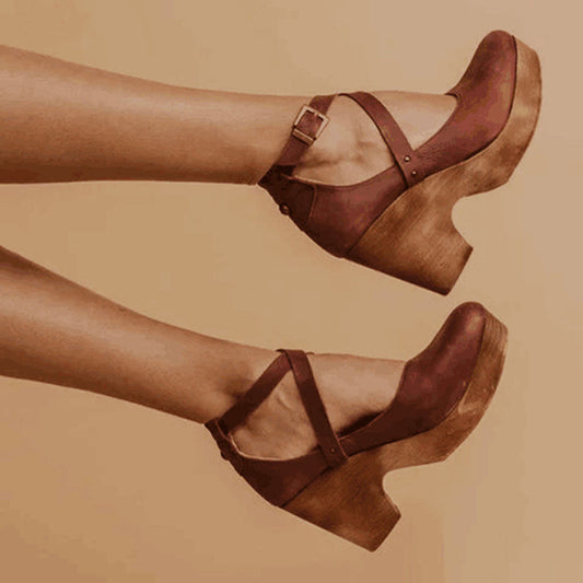 Cora | Orthopedic Block Heel Mary Jane Sandals – Vintage-Inspired