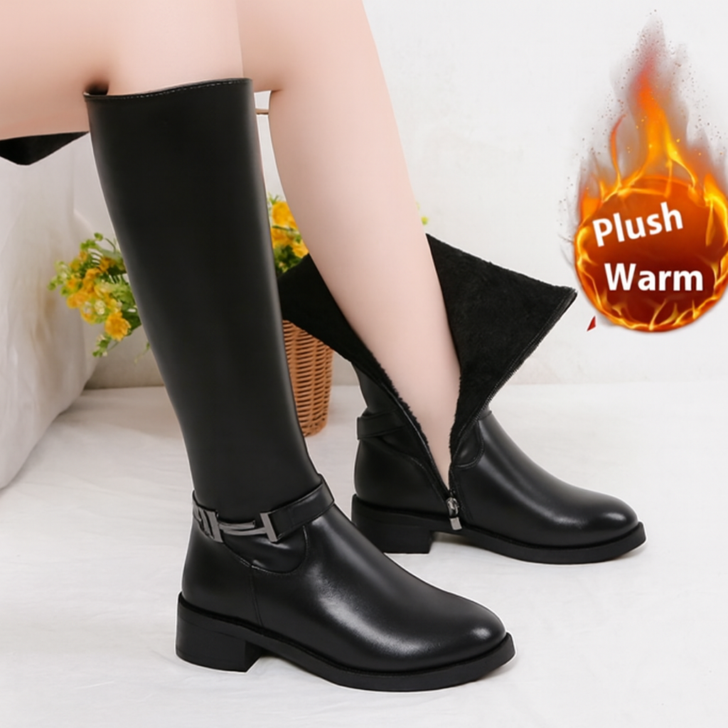 Isabel | Winter Chunky Heel Round Head Knight Over The Knee Boots