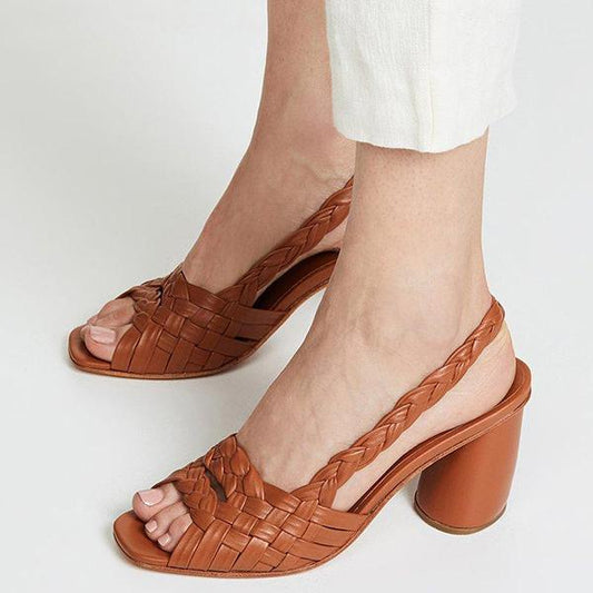Juliet | Women’s Orthopedic Woven Slingback Block Heel Sandals