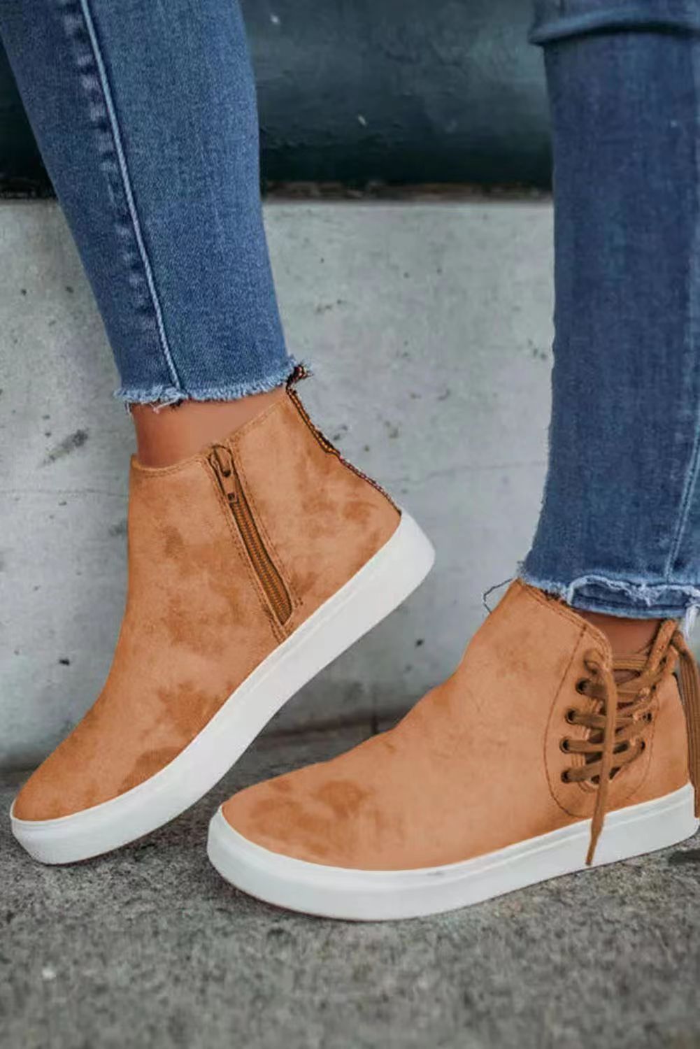 Lainey | Women’s Casual Orthopedic High-Top Sneakers with Side Zipper
