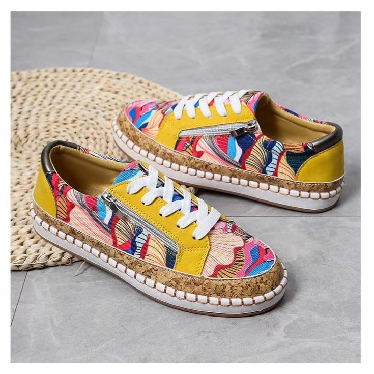 Camila | Floral Canvas Espadrille Sneakers – Lightweight Comfort