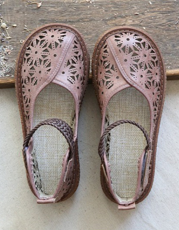 Bianca | Cutout Leather Flats – Breathable Comfort Slip-Ons