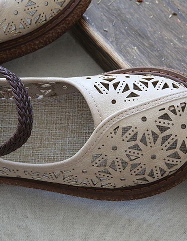 Bianca | Cutout Leather Flats – Breathable Comfort Slip-Ons