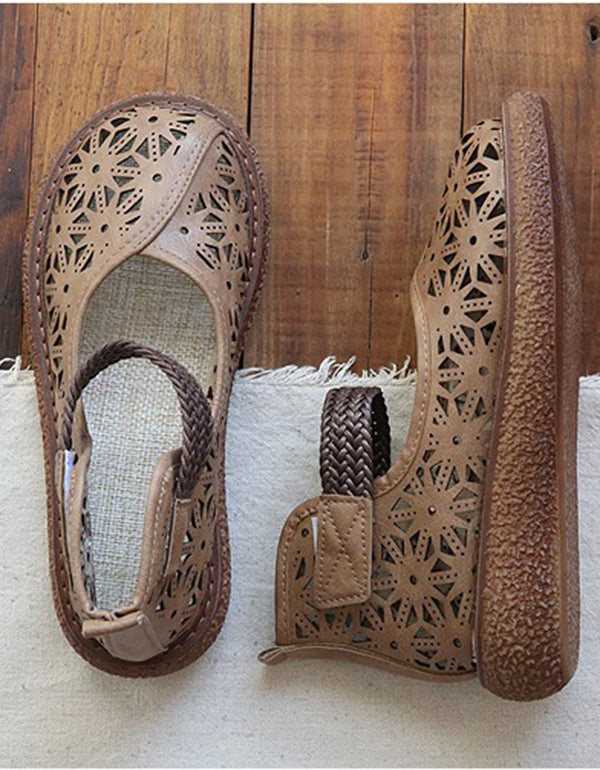 Bianca | Cutout Leather Flats – Breathable Comfort Slip-Ons