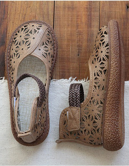 Bianca | Cutout Leather Flats – Breathable Comfort Slip-Ons