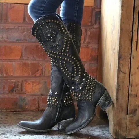 Bethany | Western Cowboy Boots – Embroidered High Shaft Comfort