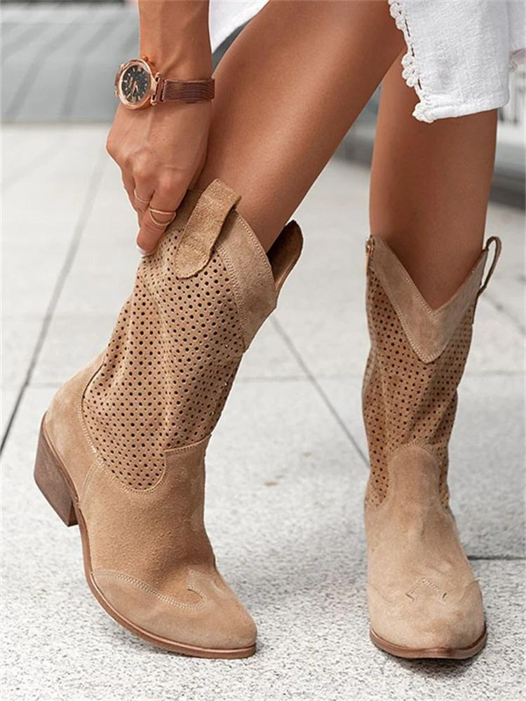 Journee | Women’s Western Cowboy Mid-Calf Boots