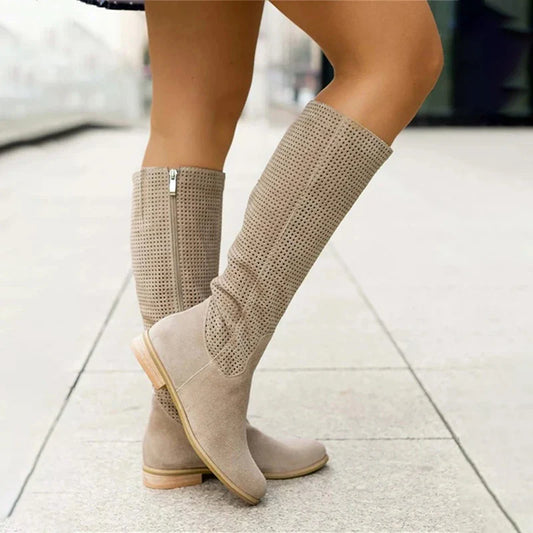 Brielle | Knee-High Suede Boots – Side-Zip Comfort Design
